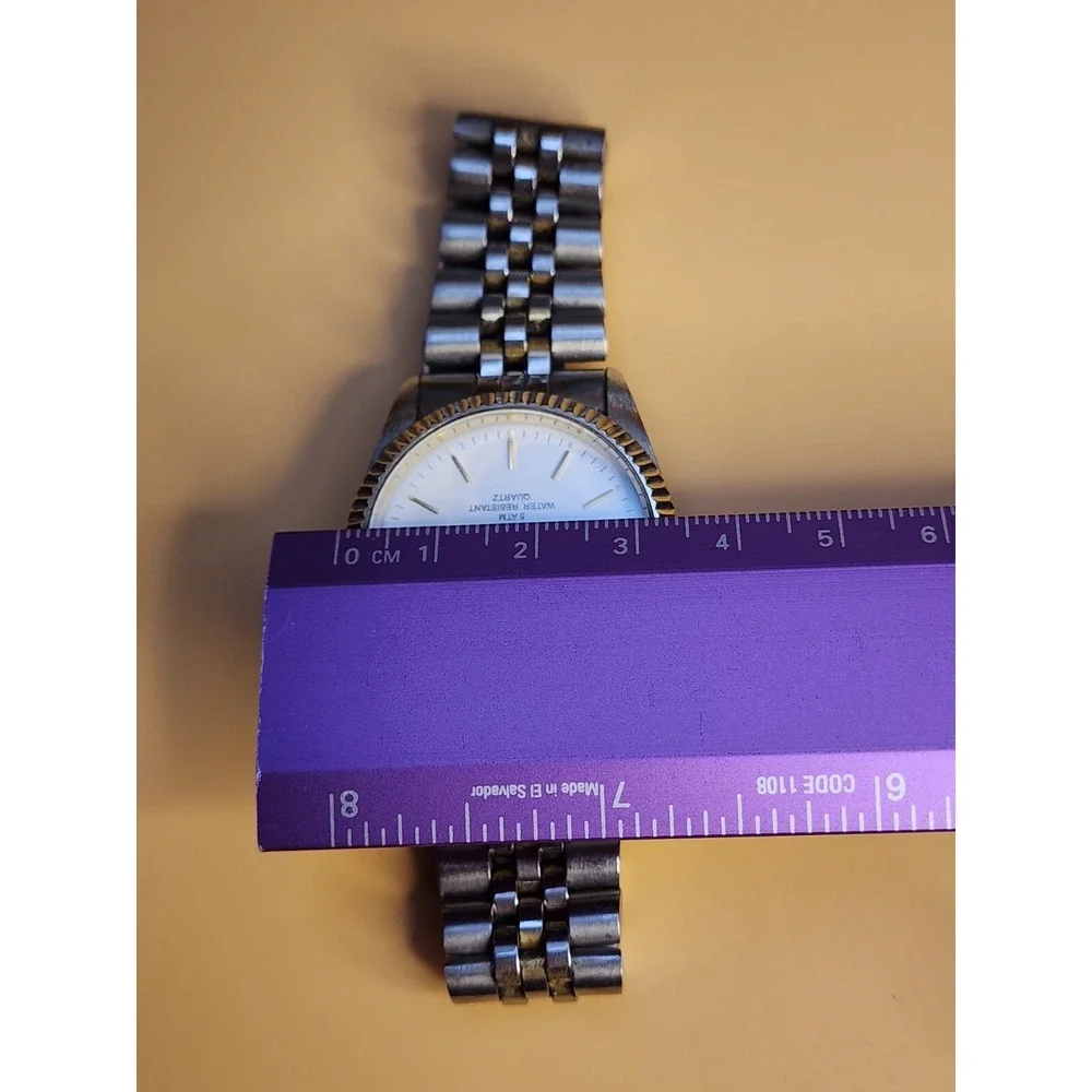 Vtg SWANSON Miyota Women's Watch Two-Tone Day & Date  New Battery FREE $HIP!!‎